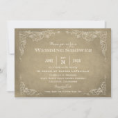 Rustic Champagne Gold Vineyard Wedding Shower Kaart (Voorkant)