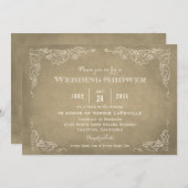 Rustic Champagne Gold Vineyard Wedding Shower Kaart (Voorkant / Achterkant)