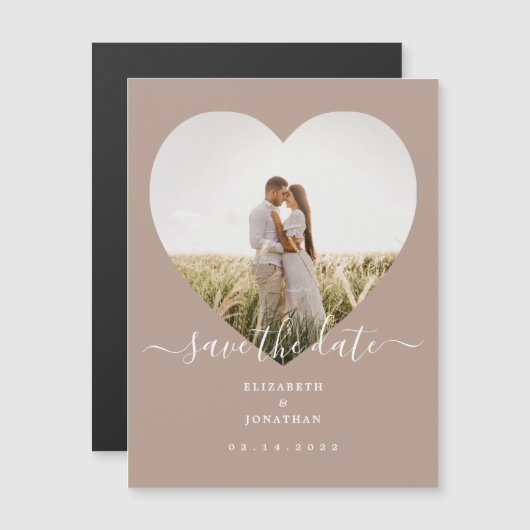 Rustic Champagne Wedding Afbeelding Save the Date Magnetische Uitnodiging (Voorkant / Achterkant)