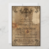 Rustic Chandelier Bridal Shower Invitation RSVP Kaart (Voorkant)