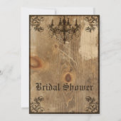 Rustic Chandelier Bridal Shower Invitation RSVP Kaart (Achterkant)