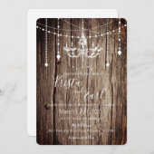 Rustic Chandelier County Huwelijksuitnodigingen Kaart (Voorkant / Achterkant)