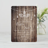 Rustic Chandelier County Huwelijksuitnodigingen Kaart (Staand voorkant)