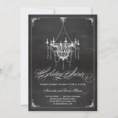 Rustic Chandelier Holiday Uitnodiging - Chalkboard (Voorkant)