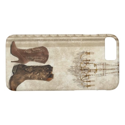 Rustic Chandelier Western land cowboylaarzen Case-Mate iPhone Case (Achterkant (Horizontaal))