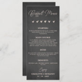 Rustic Charcoal Black Wedding Buffet Menu (Voorkant / Achterkant)