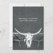 Rustic Charcoal Grey Western Texture Bull Skull Kaart (Achterkant)