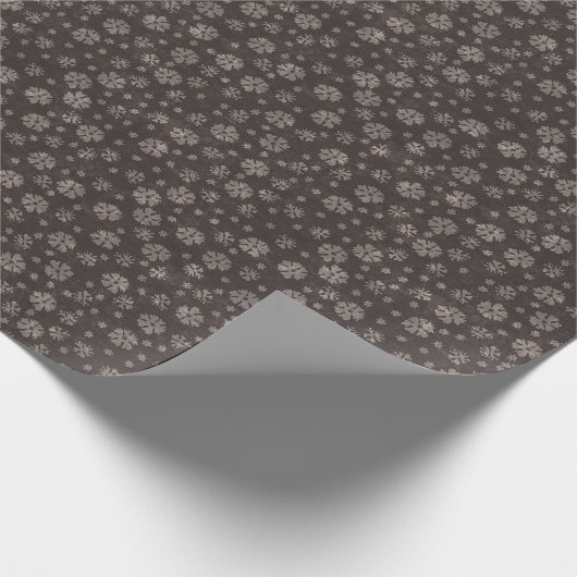 Rustic Charcoal  Snowflake Christmas Cadeaupapier (Hoek)