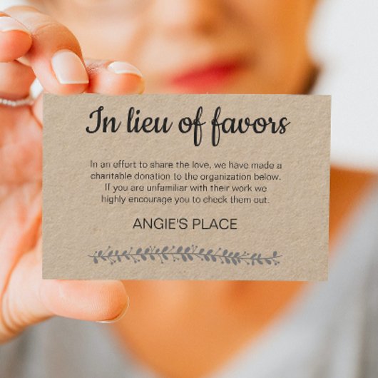 Rustic Charity Donation Table Number Wedding Plaatskaartje