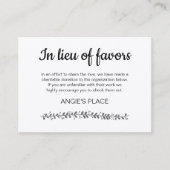 Rustic Charity Donation Table Number Wedding Plaatskaartje (Voorkant)