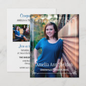 Rustic Charm Afstuderen Open House Invite Kaart (Voorkant / Achterkant)