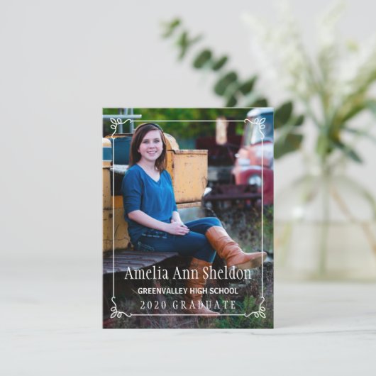 Rustic Charm Afstuderen Open House Invite Kaart (Staand voorkant)