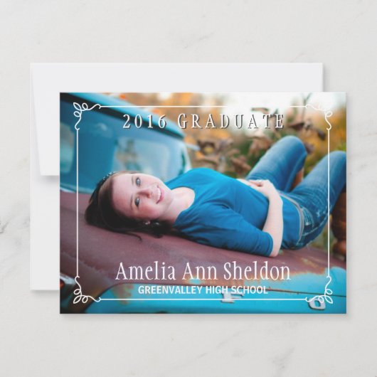 Rustic Charm Afstuderen Open House Invite Kaart (Voorkant)