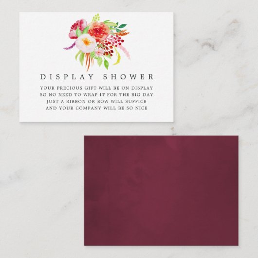 Rustic Charm Baby shower Display Shower Informatiekaartje (Voorkant / Achterkant)