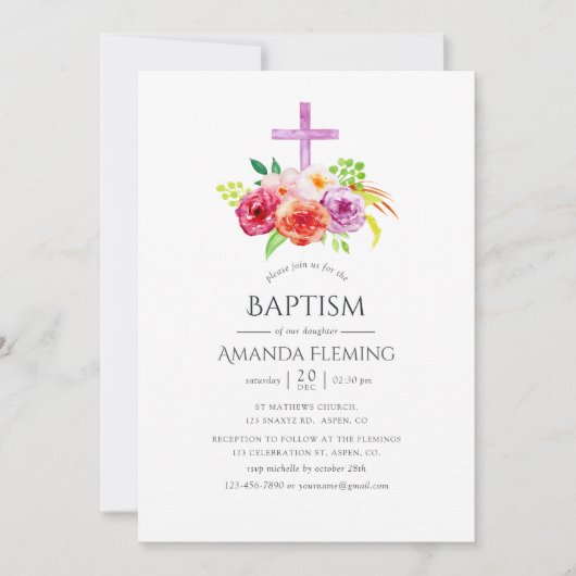  Rustic Charm Baptism of Christening Kaart (Voorkant)