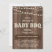 Rustic Charm BBQ Baby shower Uitnodiging (Voorkant)