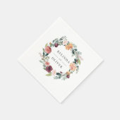 Rustic Charm Burgundy Blush Pink Floral Wedding Servet (Hoek)