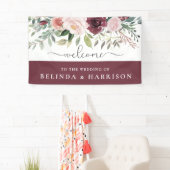 Rustic Charm Burgundy Blush Pink Floral Wedding Spandoek (Insitu)