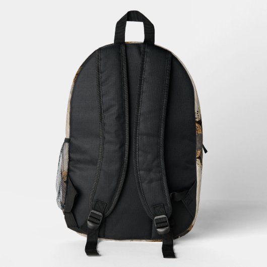 Rustic Charm Burlap & Lace Barn Wood QR Code Bedrukte Rugzak (Achterkant)