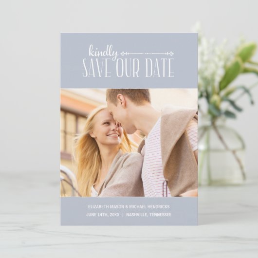 Rustic Charm | De foto bewaart de Datum Save The Date (Staand voorkant)