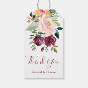 Rustic Charm Floral bedankt Cadeaulabel