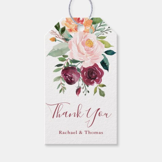 Rustic Charm Floral bedankt Cadeaulabel (Voorkant)