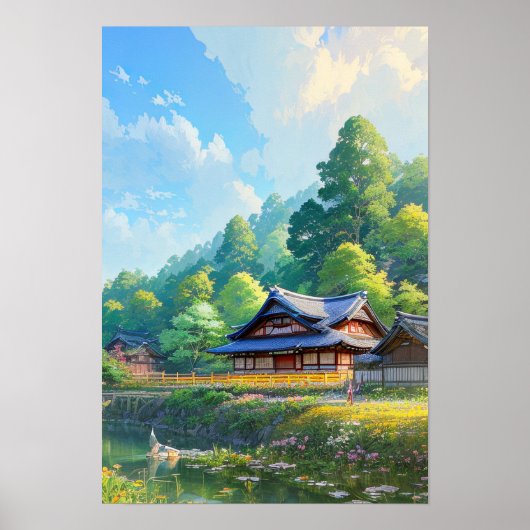 Rustic Charm of Countryside Village Poster (Voorkant)
