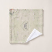 Rustic Charm Tree Peony Monogram Bad Handdoek (Wasdoekje)