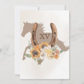 Rustic Charro Floral Boho Country Quinceanera Kaart (Achterkant)