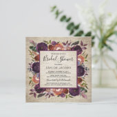 Rustic Chateau Butterum & Plum Flora Vrijgezellenf Kaart (Staand voorkant)