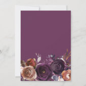 Rustic Chateau Butterum & Plum Floral Wedding Kaart (Achterkant)