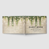 Rustic Chateau Stone Church String Lights Wedding Gastenboek (Volledig)