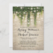 Rustic Chateau Stone Church String Lights Wedding Kaart (Voorkant)