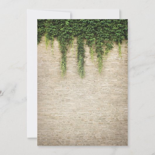 Rustic Chateau Stone Church String Lights Wedding Kaart (Achterkant)