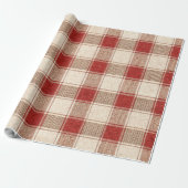 Rustic Check Cadeaupapier (Uitgerold)