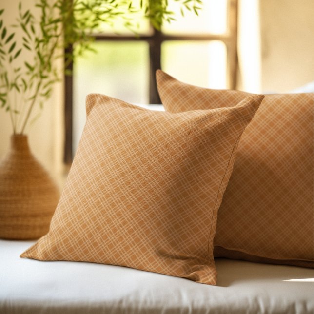 Rustic Checkered Pattern Orange Plaid for Autumn  Kussen (Creator heeft geüpload)