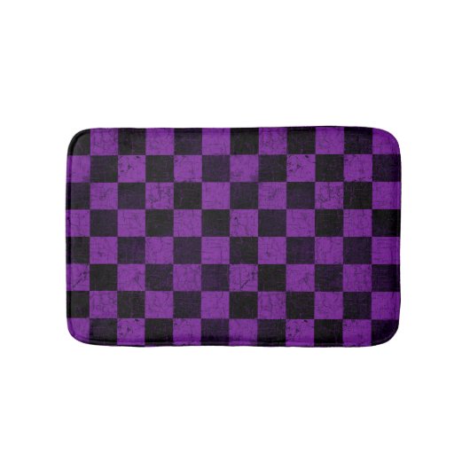 Rustic Checks, Purple and Black Badmat (Voorkant)