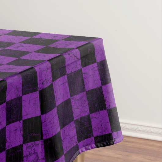 Rustic Checks, Purple and Black Tafelkleed (Voorbeeld)