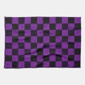 Rustic Checks, Purple and Black Theedoek (Horizontaal)