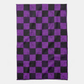Rustic Checks, Purple and Black Theedoek (Verticaal)