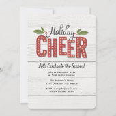 Rustic Cheer Holiday Party Kaart (Voorkant)