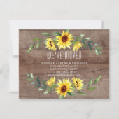 Rustic Cheerful Sunflower Moving Announding Kaart (Voorkant)