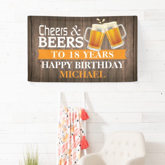 Rustic Cheers and Beers Happy 18th Birthday Sinaas Spandoek (Insitu)