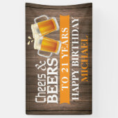 Rustic Cheers and Beers Happy 21st Birthday Sinaas Spandoek (Verticaal)