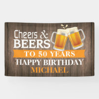 Rustic Cheers and Beers Happy 50th Birthday Sinaas