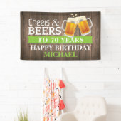 Rustic Cheers and Beers Happy 70th Birthday Green Spandoek (Insitu)
