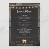 Rustic Cheers and Beers Themed 5x7 Dinner Menu (Voorkant)