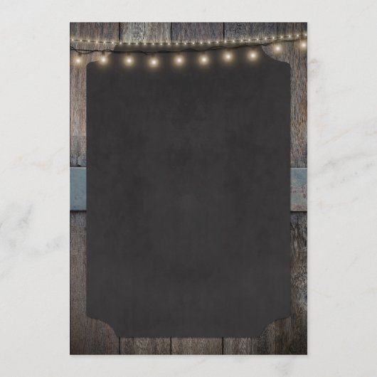 Rustic Cheers and Beers Themed 5x7 Drink Menu (Achterkant)