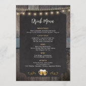 Rustic Cheers and Beers Themed 5x7 Drink Menu (Voorkant)