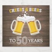 Rustic Cheers and Beers to 50 Years Bier Etiket (Enkel label)